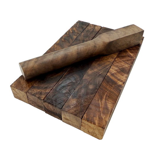 Burled Highly Figured Walnut Pen Blanks - 3/4" x 3/4" x 5" (5 Pcs)