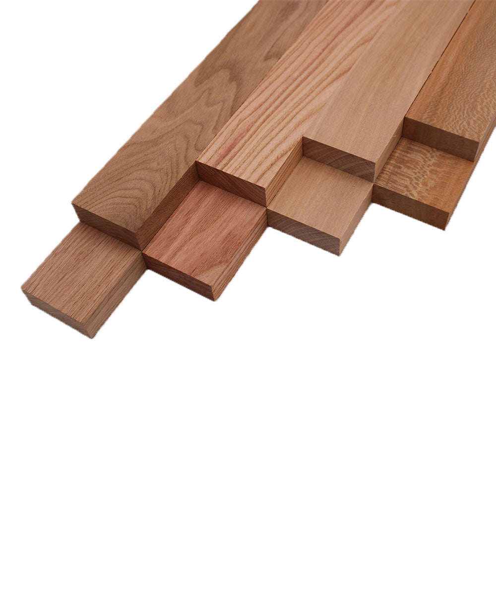 Domestic Exotic Variety Pack - Butternut, Coffee Nut, Grey Elm, Quarter Sawn Sycamore - 3/4" x 2" (8 Pcs)