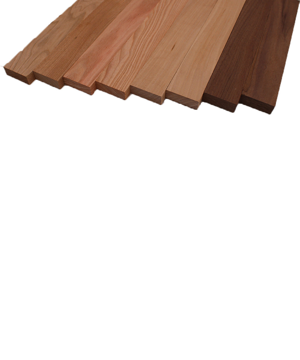 Domestic Exotic Variety Pack - Butternut, Coffee Nut, Grey Elm, Walnut - 3/4" x 2" (8 Pcs)