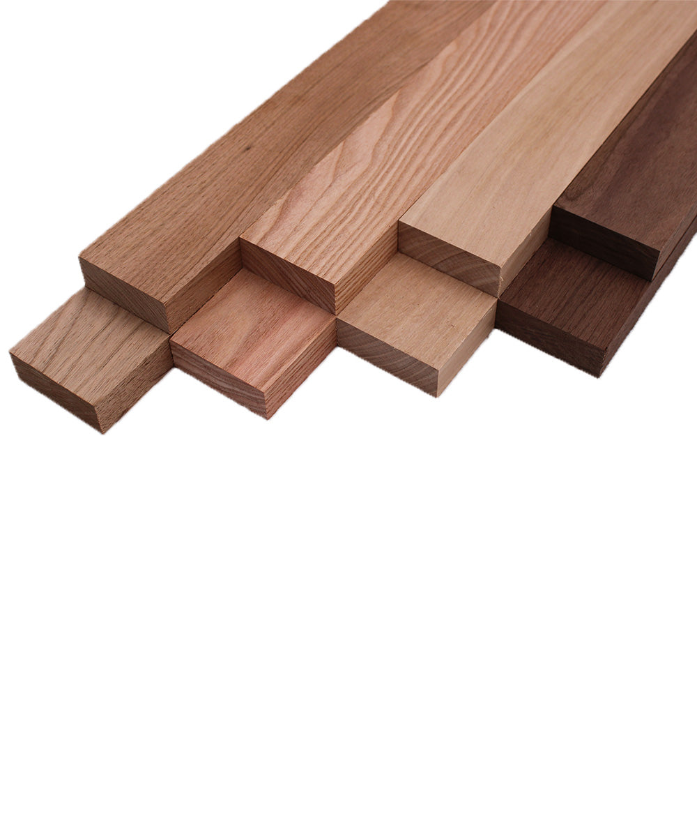 Domestic Exotic Variety Pack - Butternut, Coffee Nut, Grey Elm, Walnut - 3/4" x 2" (8 Pcs)