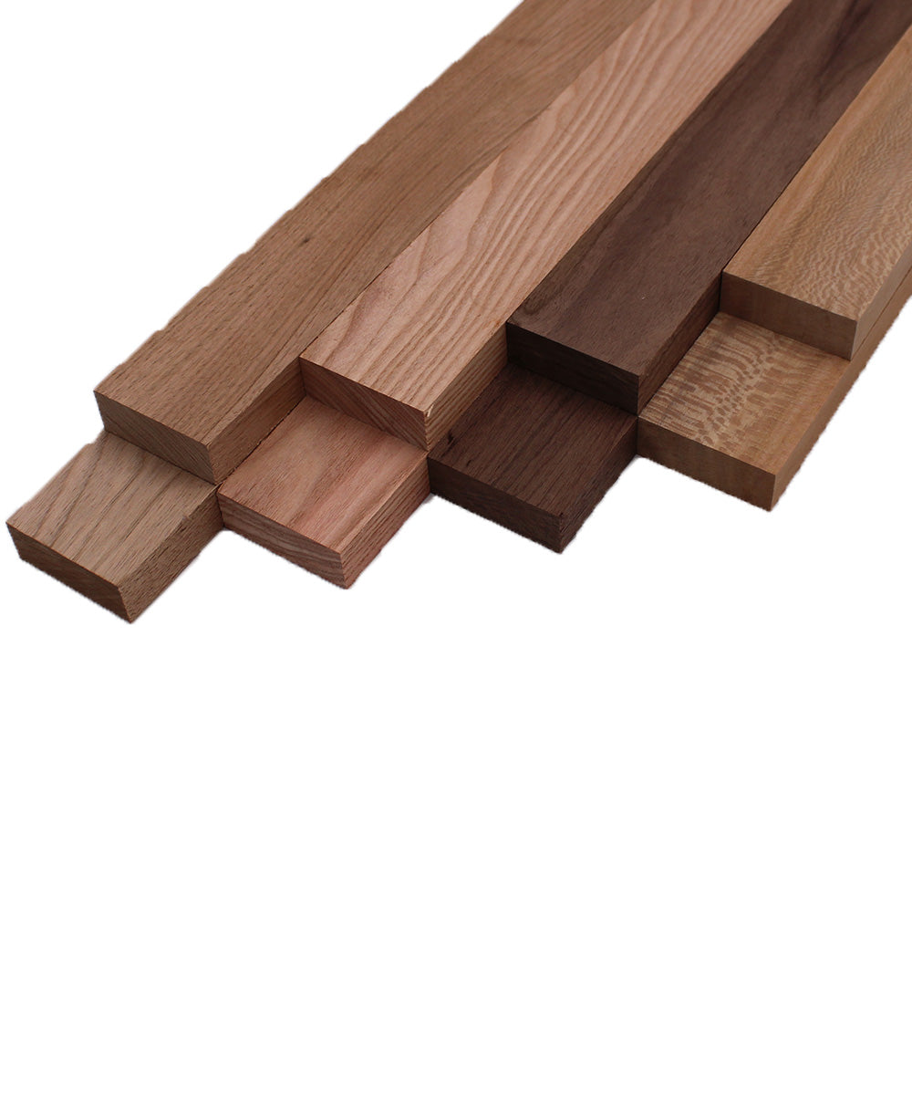 Domestic Exotic Variety Pack - Butternut, Coffee Nut, Walnut, Quarter Sawn Sycamore - 3/4" x 2" (8 Pcs)