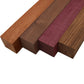 Imported Exotic Hardwood Variety Pack Turning Blanks - Zebrawood, Purpleheart, Mahogany, and Walnut