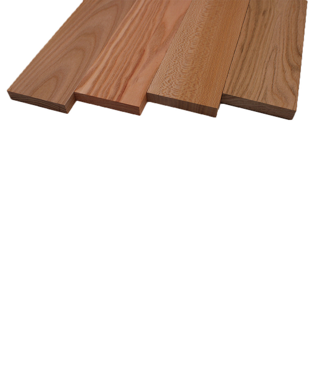 Domestic Exotic Variety Pack - Butternut, Coffee Nut, Grey Elm, Quarter Sawn Sycamore - 3/4" x 4" (4 Pcs)