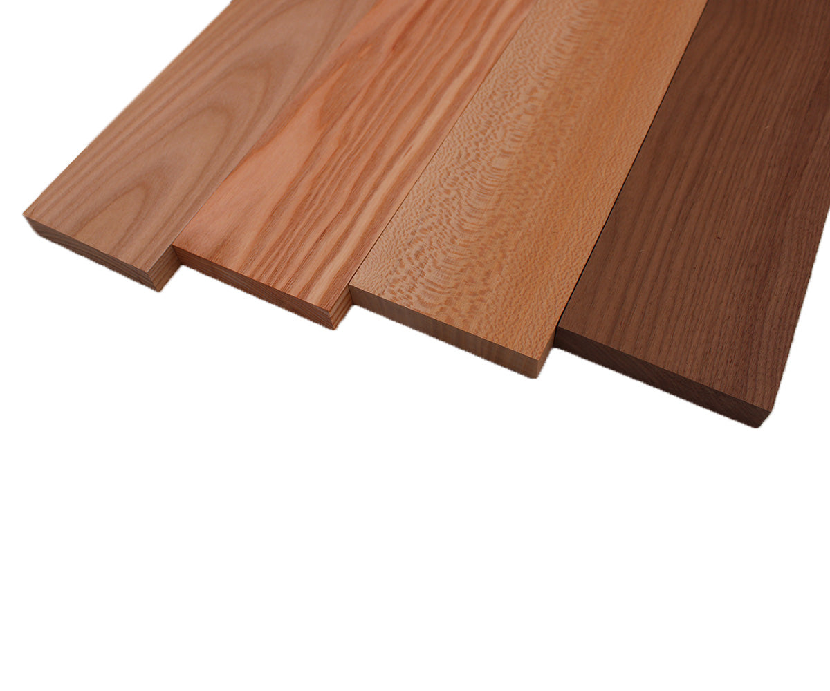 Domestic Exotic Variety Pack - Butternut, Coffee Nut, Grey Elm, Walnut - 3/4" x 4" (4 Pcs)