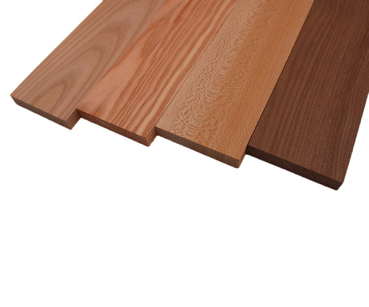 Domestic Exotic Variety Pack - Butternut, Coffee Nut, Grey Elm, Walnut - 3/4" x 4" (4 Pcs)