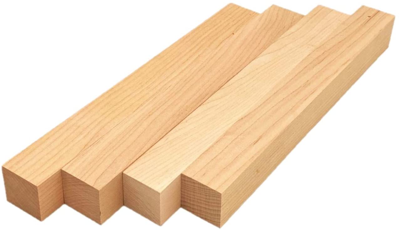 Maple Lumber Square Turning Blanks - 1.5" x 1.5" (4pc)