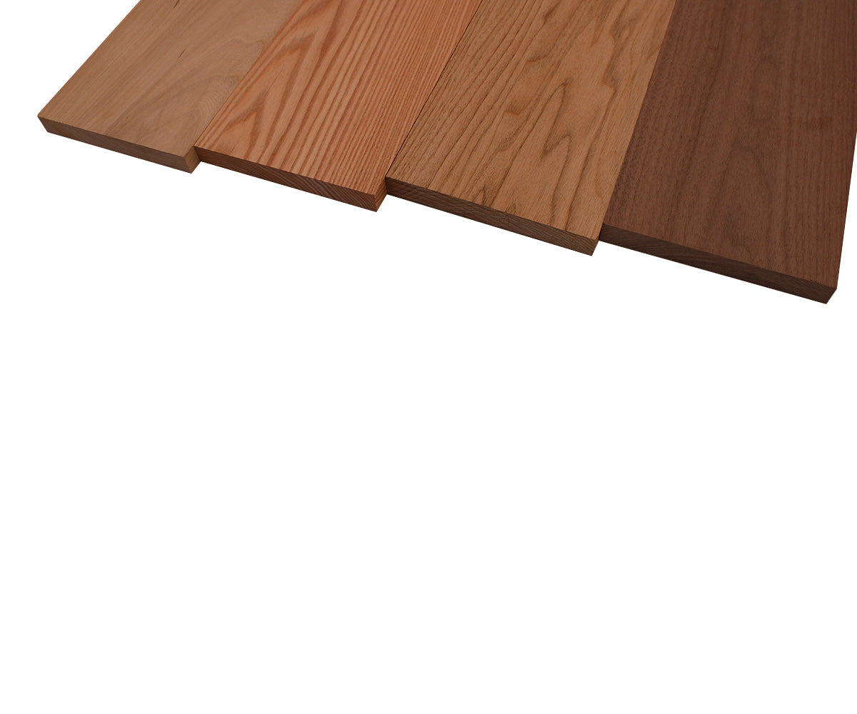 Domestic Exotic Variety Pack - Butternut, Coffee Nut, Grey Elm, Walnut - 3/4" x 6" (4 Pcs)