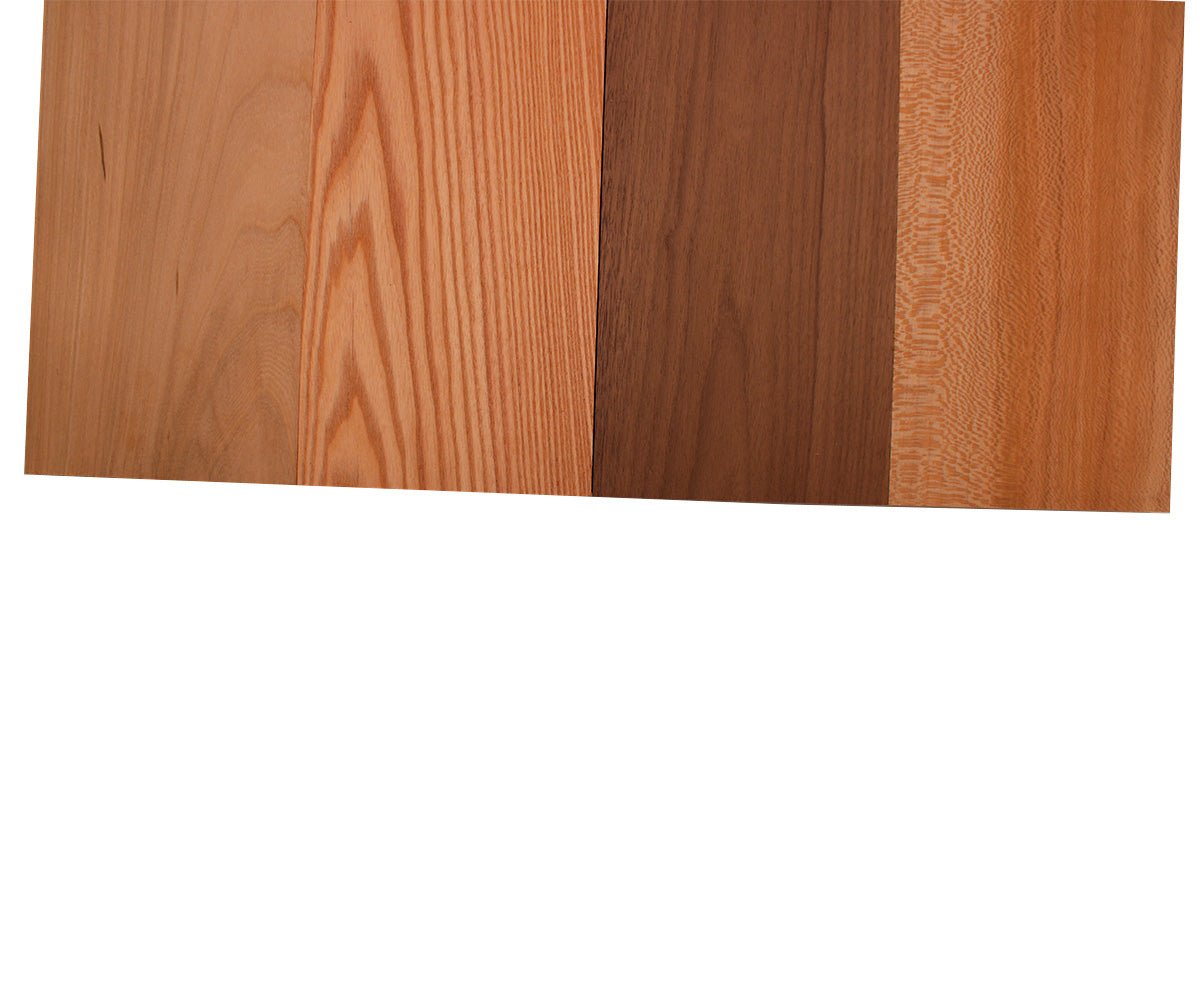 Domestic Exotic Variety Pack - Butternut, Coffee Nut, Walnut, Quarter Sawn Sycamore - 3/4" x 6" (4 Pcs)