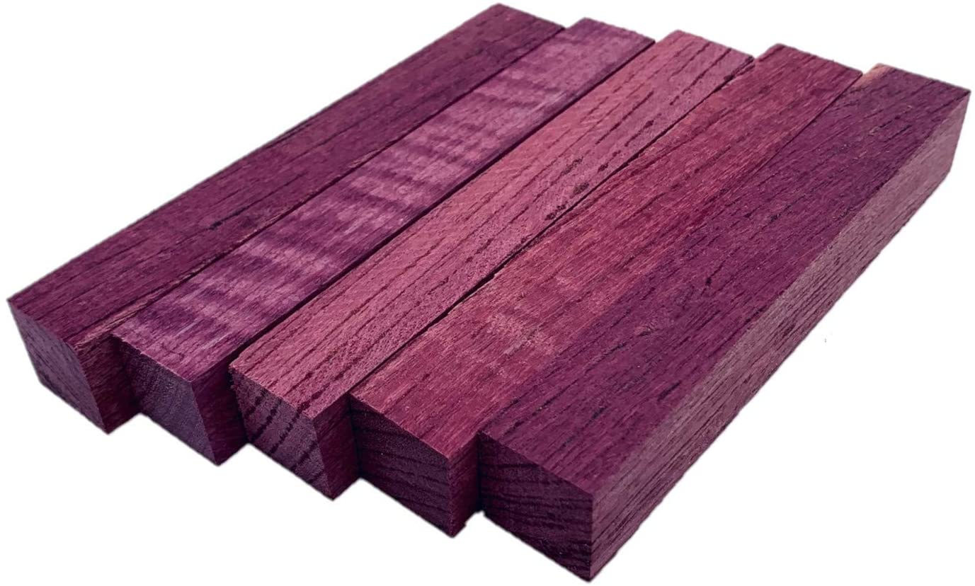 Purpleheart Pen Blanks - 3/4" x 3/4" x 5" (5 Pcs)