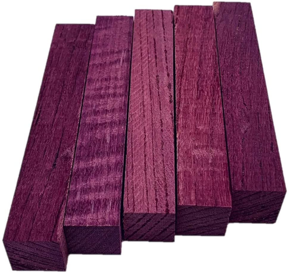 Purpleheart Pen Blanks - 3/4" x 3/4" x 5" (5 Pcs)