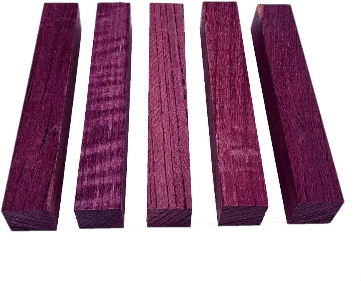 Purpleheart Pen Blanks - 3/4" x 3/4" x 5" (5 Pcs)