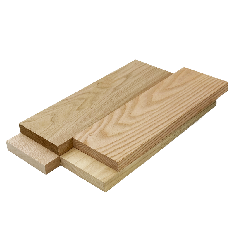 Domestic Exotic Variety Pack - Butternut, Coffeenut, Grey Elm, Quarter Sawn Sycamore - 3/4" x 4" (4 Pcs)