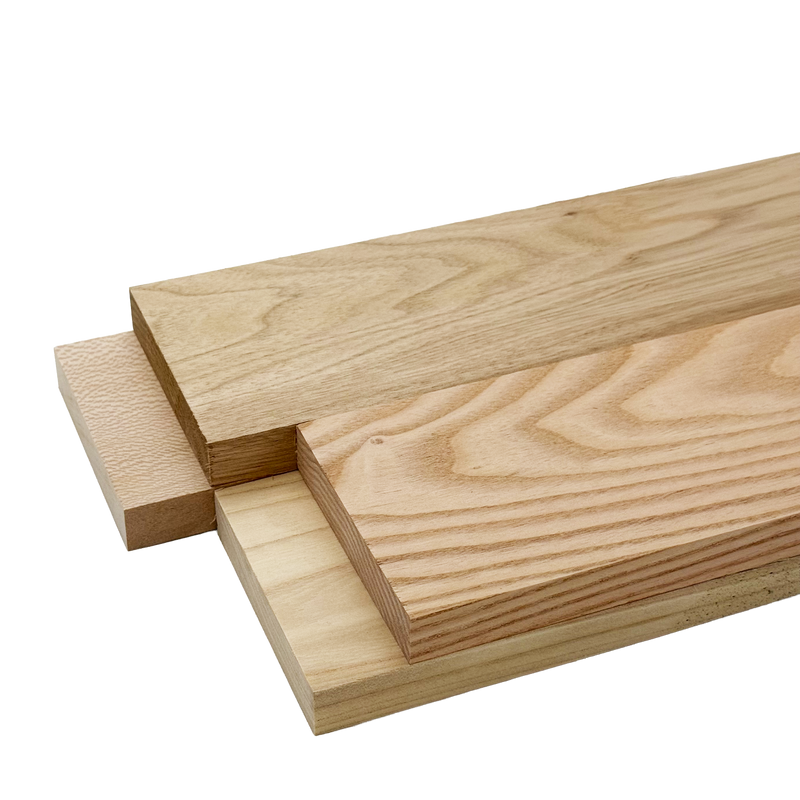 Domestic Exotic Variety Pack - Butternut, Coffeenut, Grey Elm, Quarter Sawn Sycamore - 3/4" x 4" (4 Pcs)