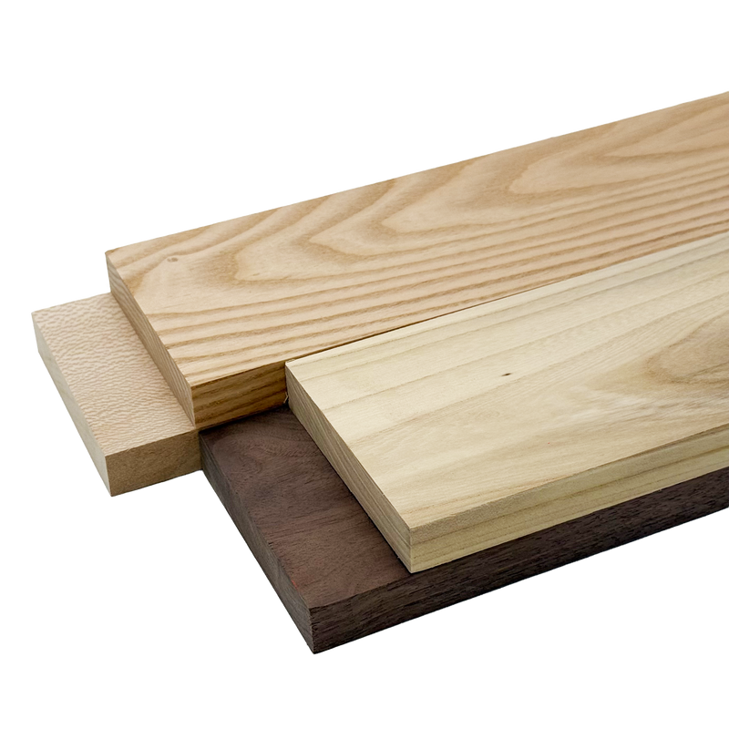 Domestic Exotic Variety Pack - Walnut, Coffeenut, Grey Elm, Quarter Sawn Sycamore - 3/4" x 4" (4 Pcs)