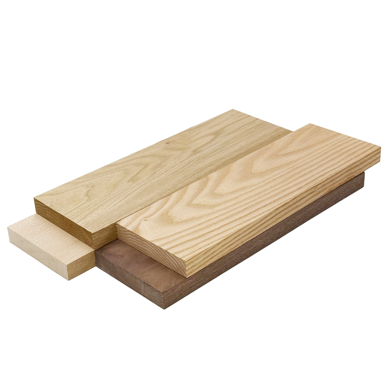 Domestic Exotic Variety Pack - Butternut, Coffee Nut, Walnut, Quarter Sawn Sycamore - 3/4" x 4" (4 Pcs)