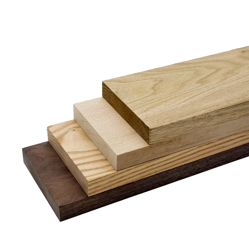 Domestic Exotic Variety Pack - Butternut, Coffee Nut, Walnut, Quarter Sawn Sycamore - 3/4" x 4" (4 Pcs)