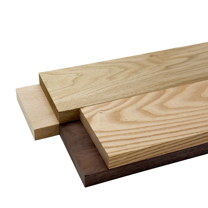 Domestic Exotic Variety Pack - Butternut, Coffee Nut, Walnut, Quarter Sawn Sycamore - 3/4" x 4" (4 Pcs)