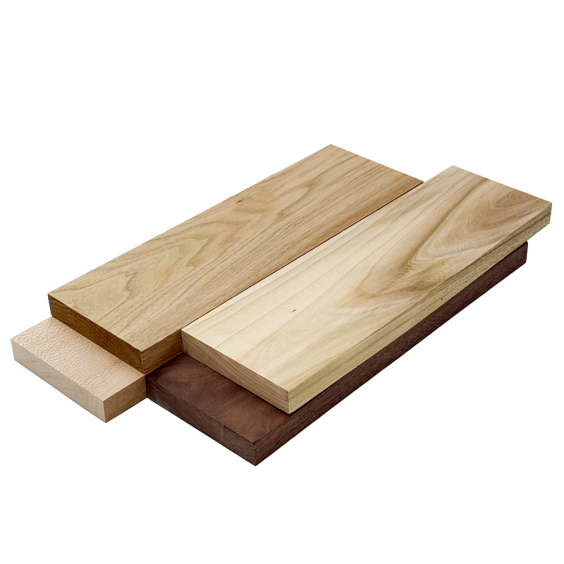 Domestic Exotic Variety Pack - Butternut, Walnut, Grey Elm, Quarter Sawn Sycamore - 3/4" x 4" (4 Pcs)
