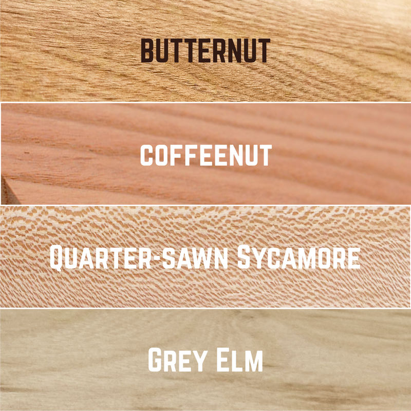 Domestic Exotic Variety Pack - Butternut, Coffeenut, Grey Elm, Quarter Sawn Sycamore - 3/4" x 2" (8 Pcs)