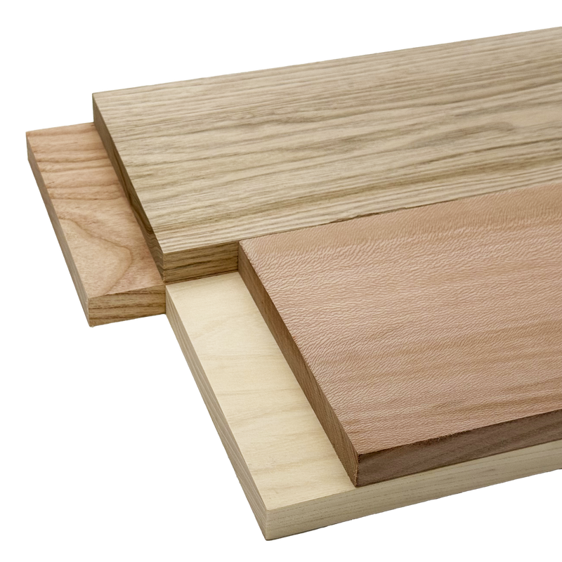 Domestic Exotic Variety Pack - Butternut, Coffee Nut, Grey Elm, Quarter Sawn Sycamore - 3/4" x 6" (4 Pcs)