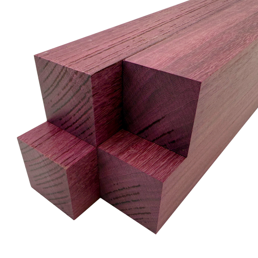 Purpleheart Turning Blank Squares - 1.5" x 1.5" (4 Pcs)