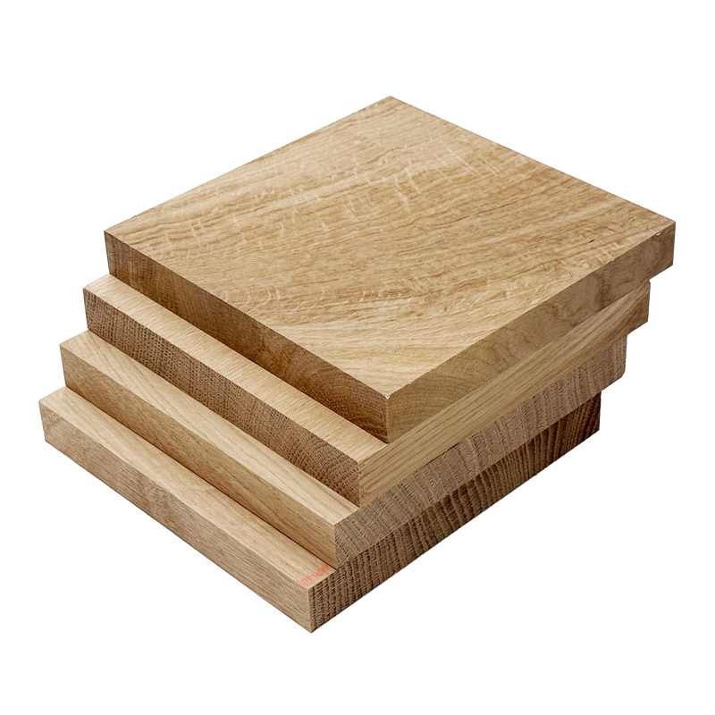 Quarter Sawn White Oak Lumber Squares - 3/4" x 6" x 6" (4 Pcs)