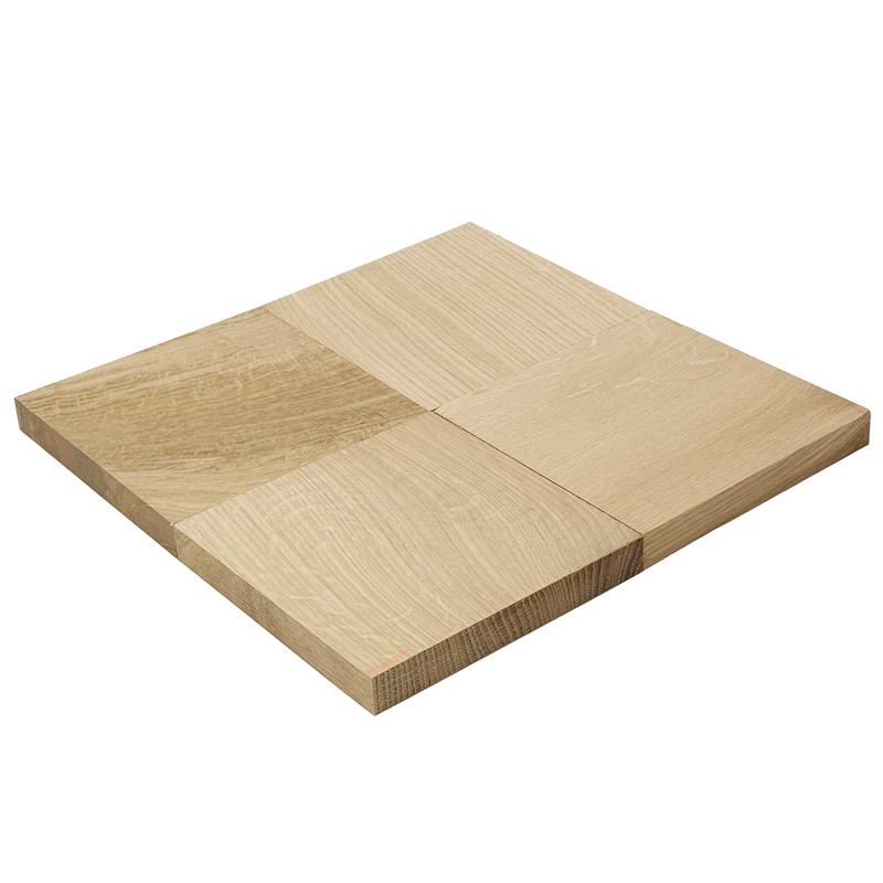 Quarter Sawn White Oak Lumber Squares - 3/4" x 6" x 6" (4 Pcs)