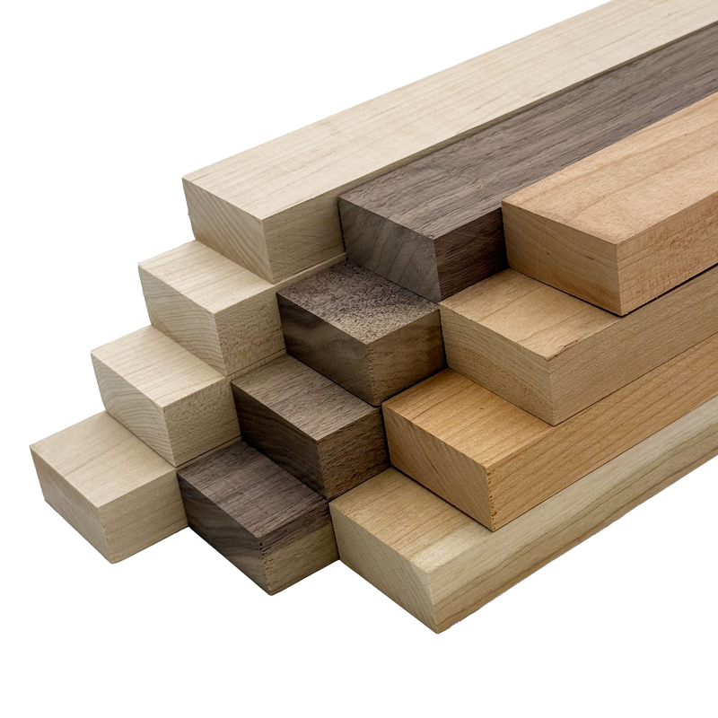 Walnut, Maple, Cherry 4/4 Lumber - Woodworkers' Craft Pack (1 x 2 x 24 - 12 Pcs) (4/ea)
