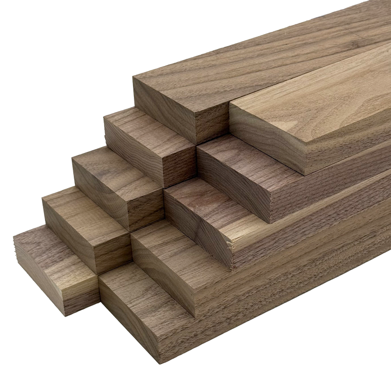 Black Walnut 4/4 Lumber - Woodworkers' Craft Pack (1 x 3 x 60 - 10 Pcs)