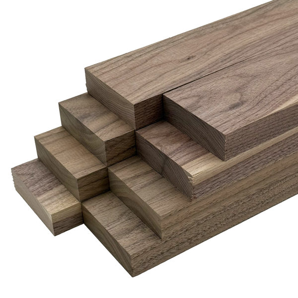 Black Walnut 4/4 Lumber - Woodworkers' Craft Pack (1 x 3 x 60 - 8 Pcs)