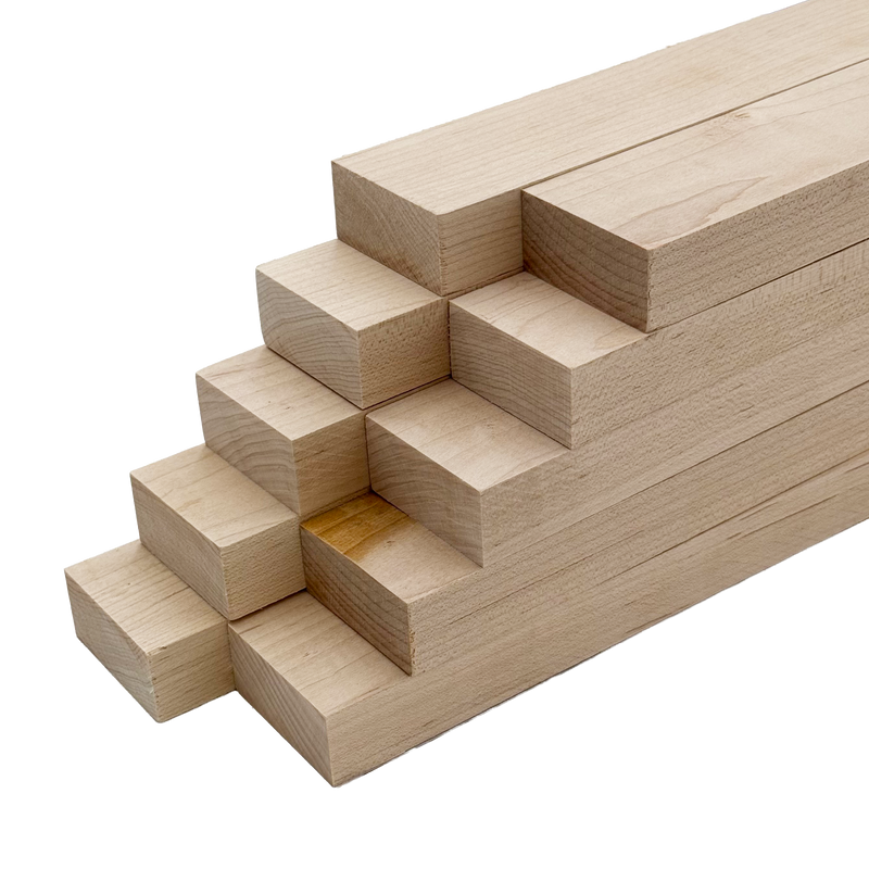 Hard Maple 4/4 Lumber - Woodworkers' Craft Pack (1 x 2 x 24 - 10 Pcs)