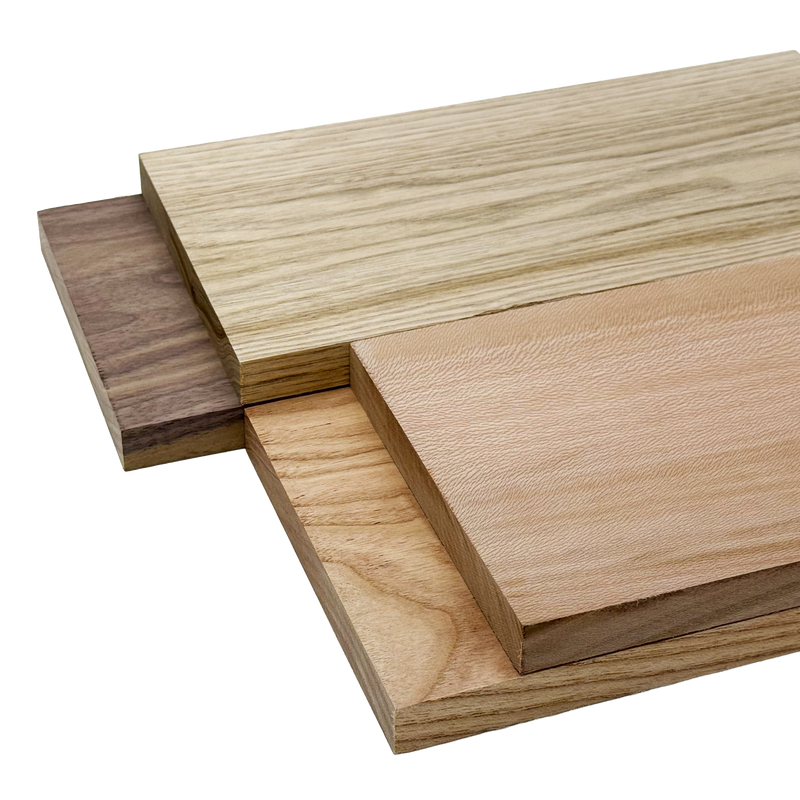 Domestic Exotic Variety Pack - Butternut, Coffee Nut, Walnut, Quarter Sawn Sycamore - 3/4" x 6" (4 Pcs)