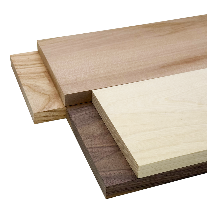 Domestic Exotic Variety Pack - Walnut, Coffee Nut, Grey Elm, Quarter Sawn Sycamore - 3/4" x 6" (4 Pcs)