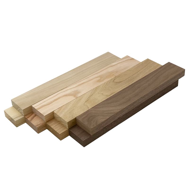 Domestic Exotic Variety Pack - Butternut, Coffeenut, Grey Elm, Walnut - 3/4" x 2" (8 Pcs)