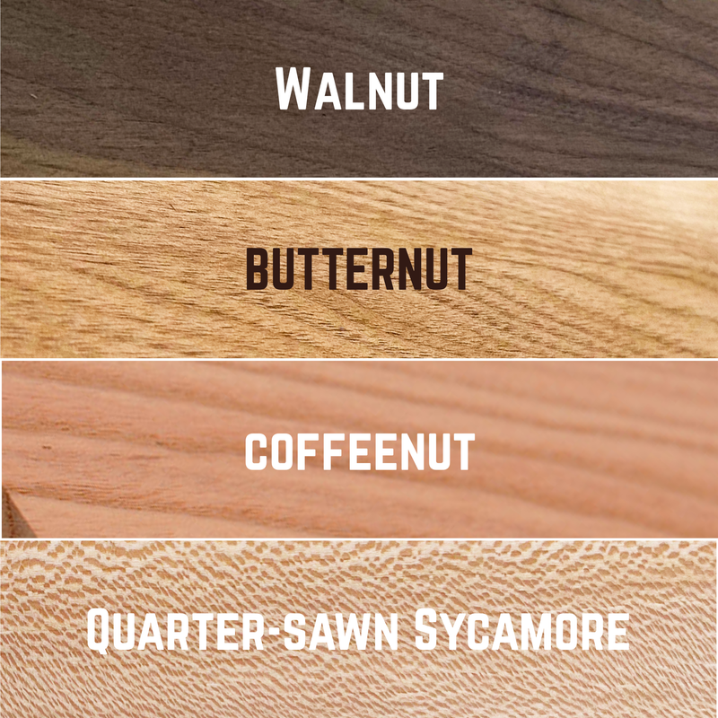 Domestic Exotic Variety Pack - Butternut, Coffeenut, Grey Elm, Walnut - 3/4" x 2" (8 Pcs)