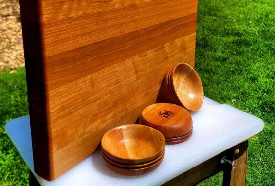 Cutting Board and bowls