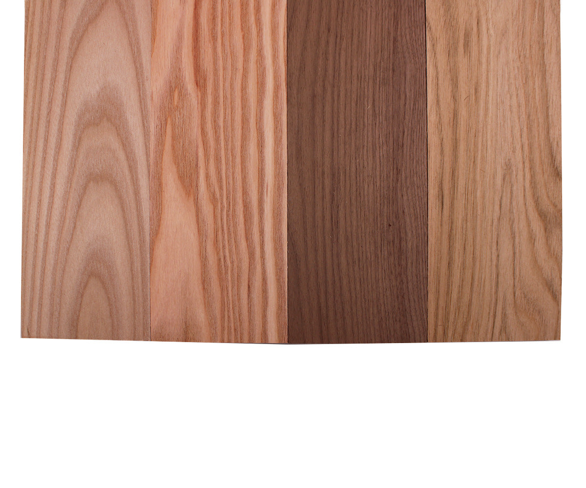 Domestic Exotic Variety Pack - Butternut, Coffee Nut, Walnut, Quarter Sawn Sycamore - 3/4" x 4" (4 Pcs)